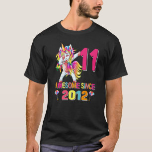 Geweldige sinds 2012 Dabbing Unicorn 11 jaar oud z T-shirt