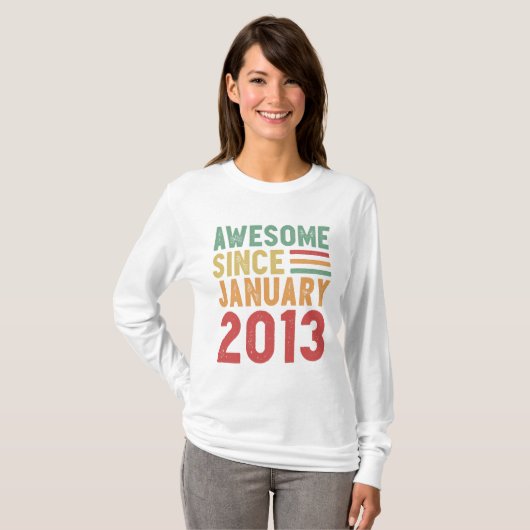 Geweldige sinds 2013 10e verjaardag  cadeau t-shirt (Voorkant volledig)