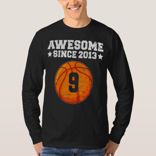 Geweldige sinds 2013 Basketball 9 jaar T-shirt (Voorkant)