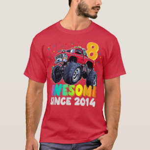 Geweldige sinds 2014 8th Birthday Boy Monster Truc T-shirt