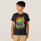 Geweldige sinds 2014 Dinosaur 9 jaar 9e verjaardag T-shirt (Voorkant volledig)