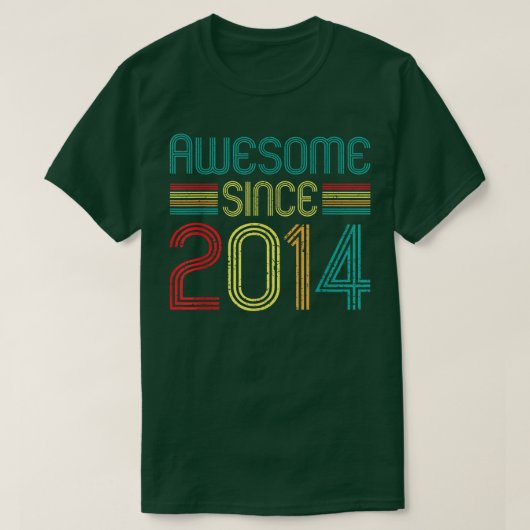 Geweldige sinds 2014 Retro 8 jaar oud  8e B T-shirt (Design voorkant)