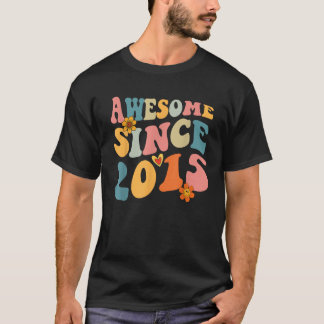 Geweldige sinds 2015 10 jaar oude Retro Groovy 10e T-shirt
