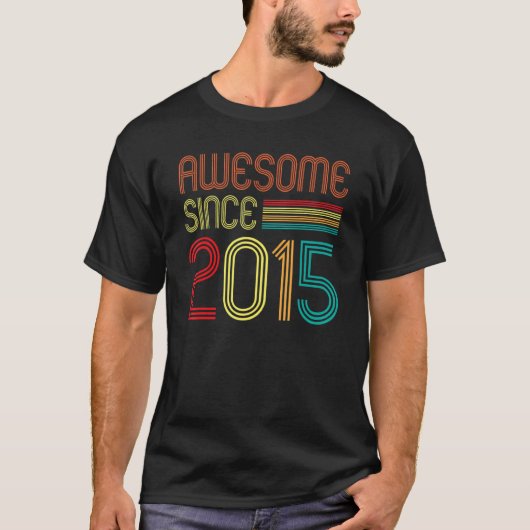 Geweldige sinds 2015 7 jaar oude Retro  7e B T-shirt (Voorkant)