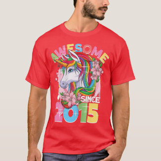 Geweldige sinds 2015 7th Birthday Girl 7 Years Uni T-shirt