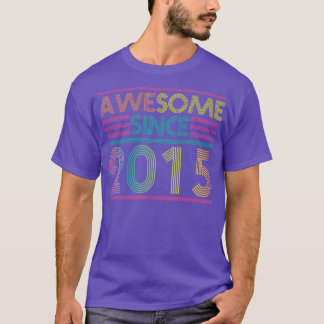 Geweldige sinds 2015 Grappig kleurrijk 2015 Verjaa T-shirt
