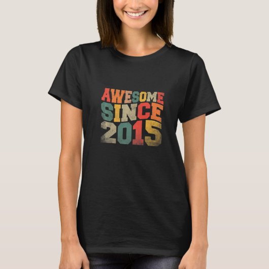 Geweldige sinds 2015 Retro 7 jaar T-shirt (Voorkant)