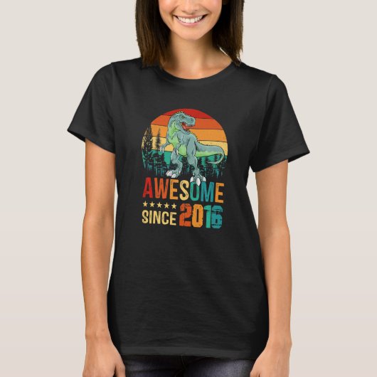 Geweldige sinds 2016 7e dag 7 jaar oud Dinosaur Bo T-shirt (Voorkant)