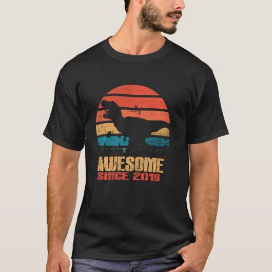 Geweldige sinds 2016 Dinosaur 3e verjaardag 3 jaar T-shirt (Voorkant)