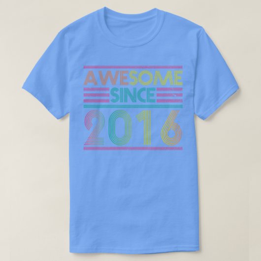 Geweldige sinds 2016 Grappig kleurrijk 2016 Verjaa T-shirt (Design voorkant)