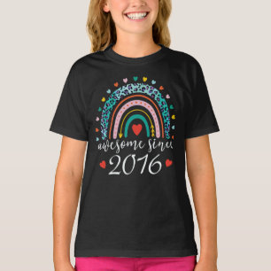 Geweldige sinds 2016 Regenboogvaars 6th Birthday G T-shirt