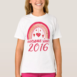 Geweldige sinds 2016 Regenboogvaars 6th Birthday G T-shirt