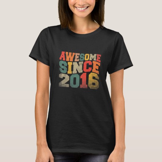  Geweldige sinds 2016 Retro 6 jaar T-shirt (Voorkant)