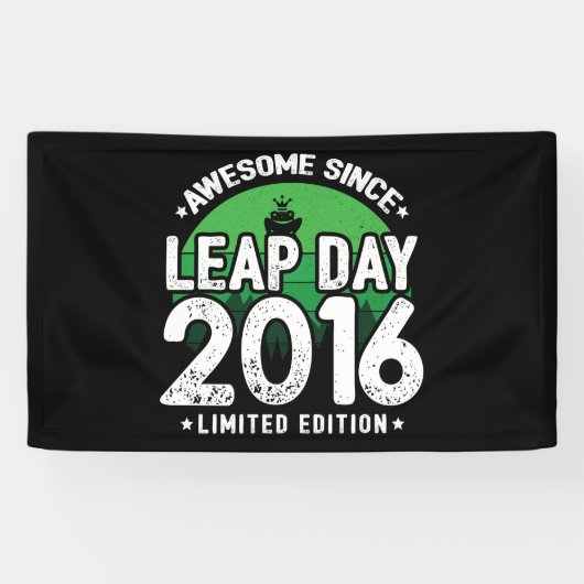 Geweldige sinds 2016 schrikkeljaardag feb 29 Verja Spandoek (Horizontaal)