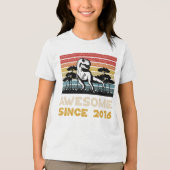 Geweldige Sinds 2016  T-rex Tri-Blend Shirt (Voorkant)