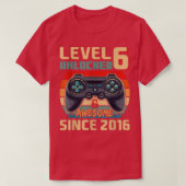 Geweldige sinds 2016 Video Game 6th Bday Level 6 U T-shirt (Design voorkant)