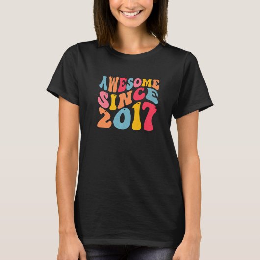 Geweldige sinds 2017 5 jaar oud Retro 5e B T-shirt (Voorkant)