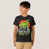 Geweldige sinds 2017 Dinosaur 6 jaar 6e verjaardag T-shirt (Voorkant volledig)