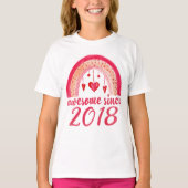 Geweldige sinds 2018 Cute Rainbow 4th Birthday Gif T-shirt (Voorkant)