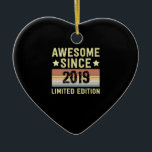 Geweldige sinds 2019 Birthday Keramisch Ornament<br><div class="desc">1</div>