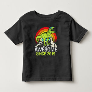 Geweldige sinds 2019 Dinosaur 4 jaar vierde verjaa Kinder Shirts