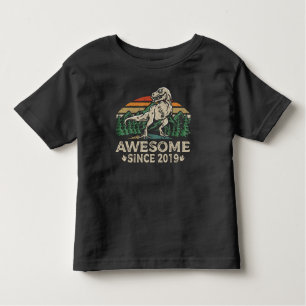 Geweldige sinds 2019 Dinosaurus 5 Jaar 5e Verjaard Kinder Shirts