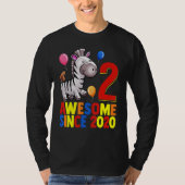 Geweldige sinds 2020 2e Verjaardag Kleurrijke Zebr T-shirt (Voorkant)