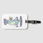 Geweldige sinds 2020 - Kids Birthday Unicorn Bagagelabel (Voorkant (horizontaal))