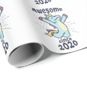 Geweldige sinds 2020 - Kids Birthday Unicorn Cadeaupapier (Rol Hoek)
