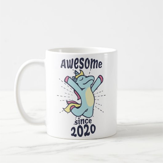 Geweldige sinds 2020 - Kids Birthday Unicorn Koffiemok (Links)