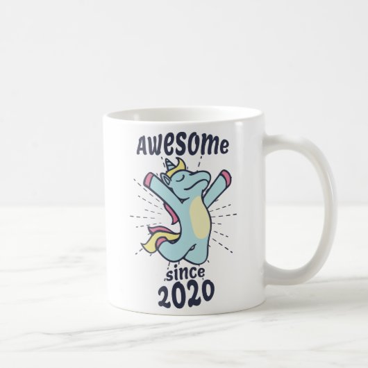 Geweldige sinds 2020 - Kids Birthday Unicorn Koffiemok (Rechts)