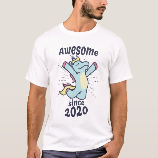 Geweldige sinds 2020 - Kids Birthday Unicorn T-shirt (Voorkant)