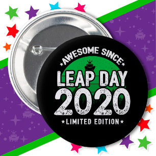 Geweldige sinds 2020 schrikkeljaardag feb 29 Verja Ronde Button 5,7 Cm