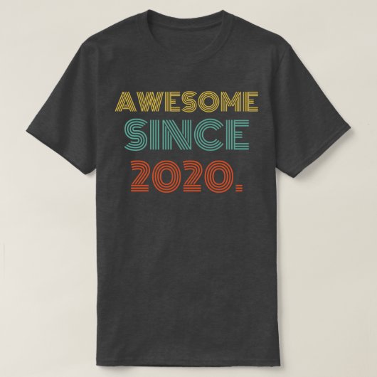 Geweldige sinds 2020 t-shirt (Design voorkant)