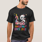 Geweldige sinds 2021 2e 2 Panda Eenhoorn T-shirt (Voorkant)