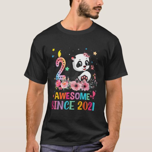 Geweldige sinds 2021 2e 2 Panda Eenhoorn T-shirt (Voorkant)