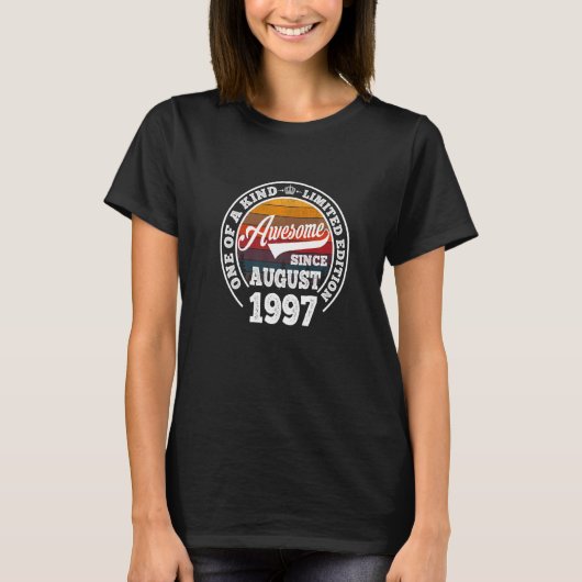 Geweldige sinds 25 augustus 1997 25 jaar t-shirt (Voorkant)