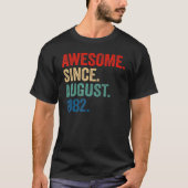 Geweldige sinds 40 jaar 40 jaar augustus 1982 t-shirt (Voorkant)