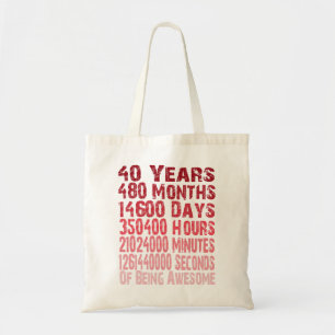 Geweldige sinds 40 jaar en 40e verjaardag van de c tote bag
