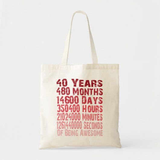 Geweldige sinds 40 jaar en 40e verjaardag van de c tote bag (Voorkant)