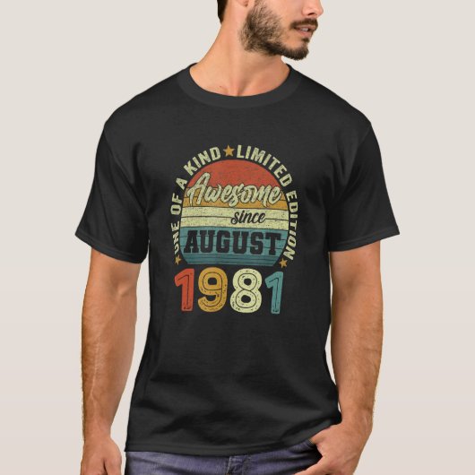 Geweldige sinds 41 augustus 1981 t-shirt (Voorkant)
