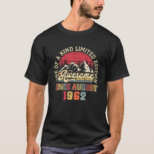 Geweldige sinds 60 augustus 1962 t-shirt (Voorkant)
