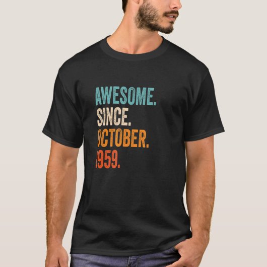 Geweldige sinds 63 oktober 1959 t-shirt (Voorkant)
