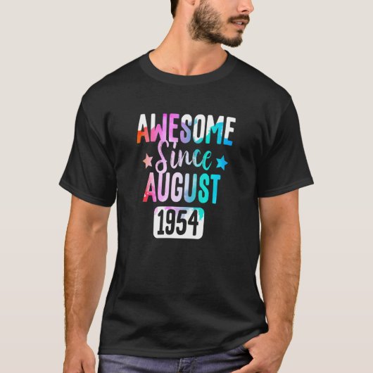 Geweldige sinds 68 augustus 1954 t-shirt (Voorkant)