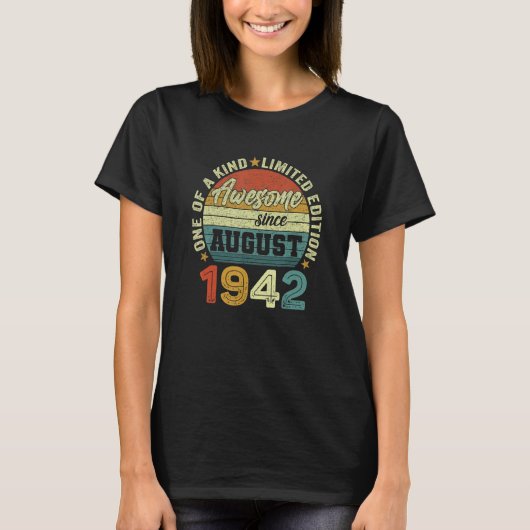 Geweldige sinds 80 augustus 1942 t-shirt (Voorkant)