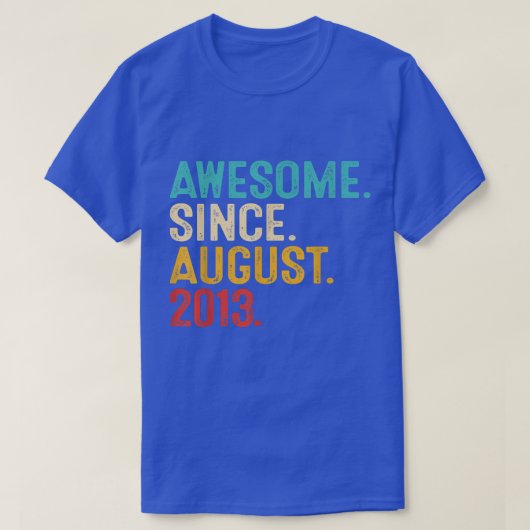 Geweldige sinds 9 augustus 2013 9e verjaardag van t-shirt (Design voorkant)