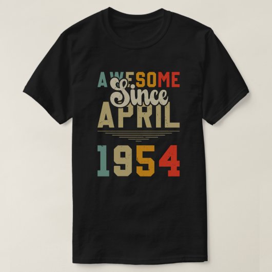  Geweldige sinds april 1955 Verjaardag 69e jaar T-shirt (Design voorkant)