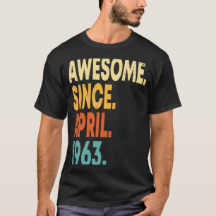 Geweldige sinds april 1963 60e verjaardag 60 jaar  t-shirt