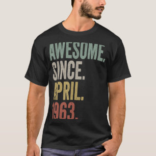 Geweldige sinds april 1963 60e verjaardag 60 jaar  t-shirt