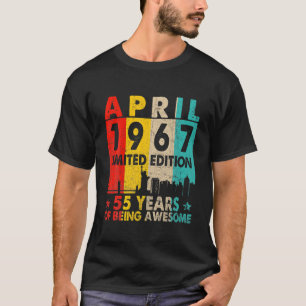 Geweldige sinds april 1967 55e verjaardag Ret T-shirt